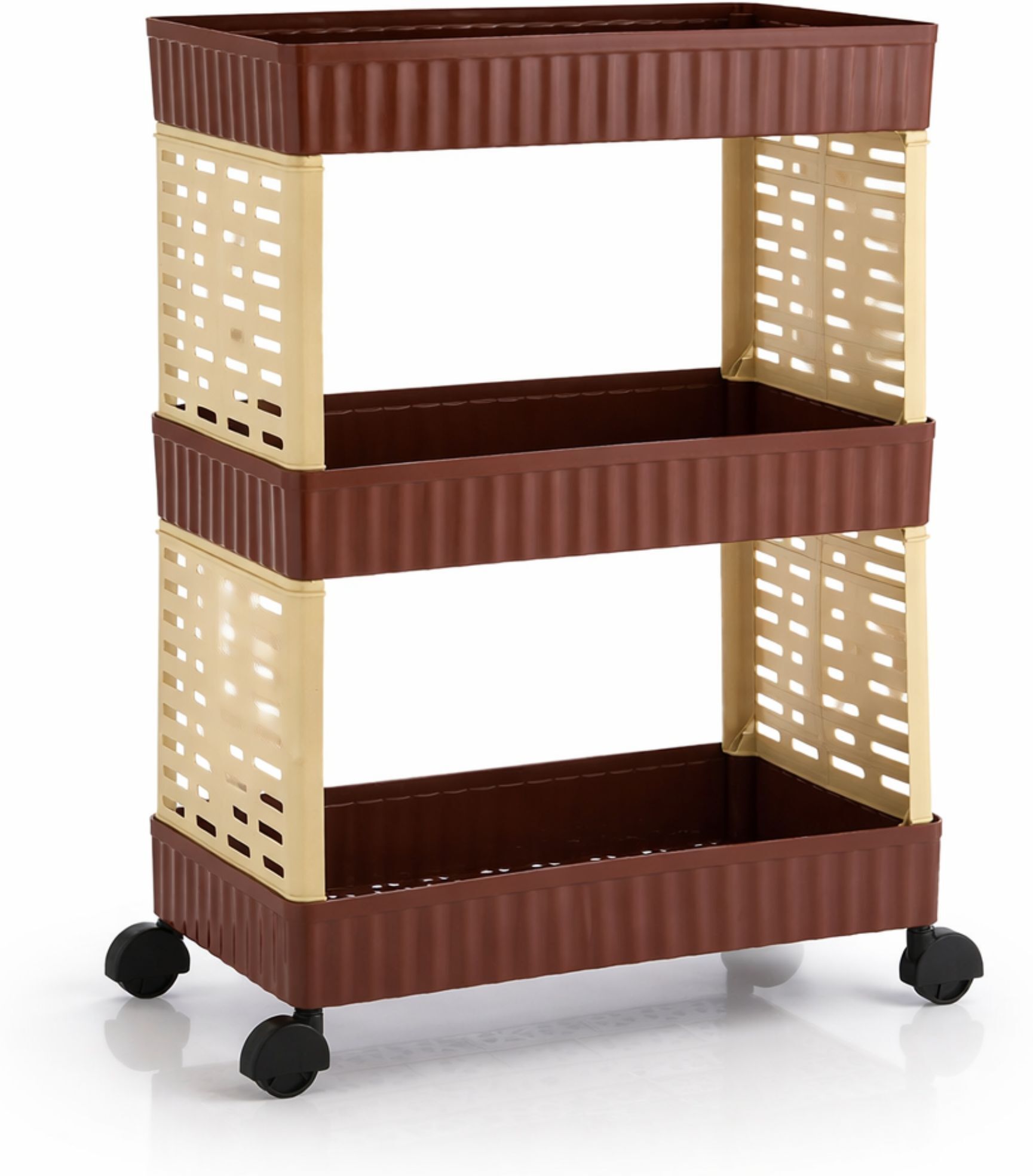 elyvora 3 -Tier Rolling Storage Cart with Wheels Plastic Kitchen Trolley-picture-35