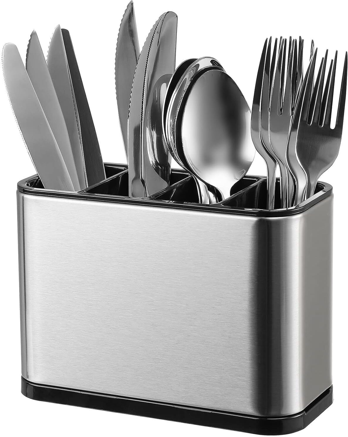 Stainless Steel 4-Slot Cutlery Holder Utensil Holder Kitchen Countertop Stainless Steel Cutlery Set-image-38