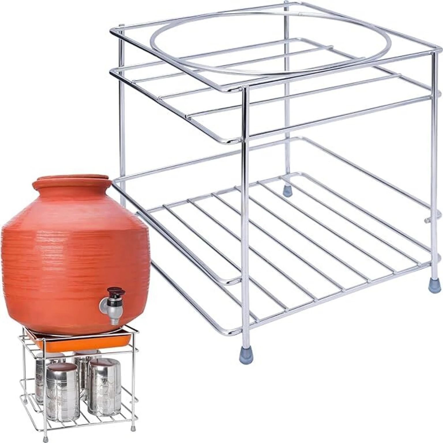 ido Water Dispenser Kitchen Rack Heavy Duty Matka Stand Supports Up to 60 KG | Multipurpose Utility Stand | Steel-picture-11