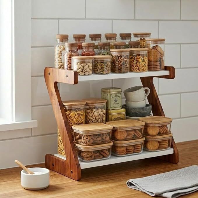 vars decor Containers Kitchen Rack Wood-picture-3