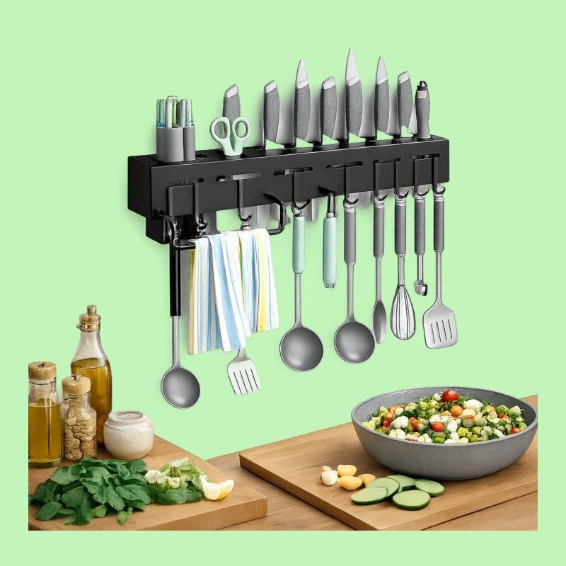 Utensil Kitchen Rack Kitchen Accessories Storage Rack with Towel Hanger Plastic-image-27