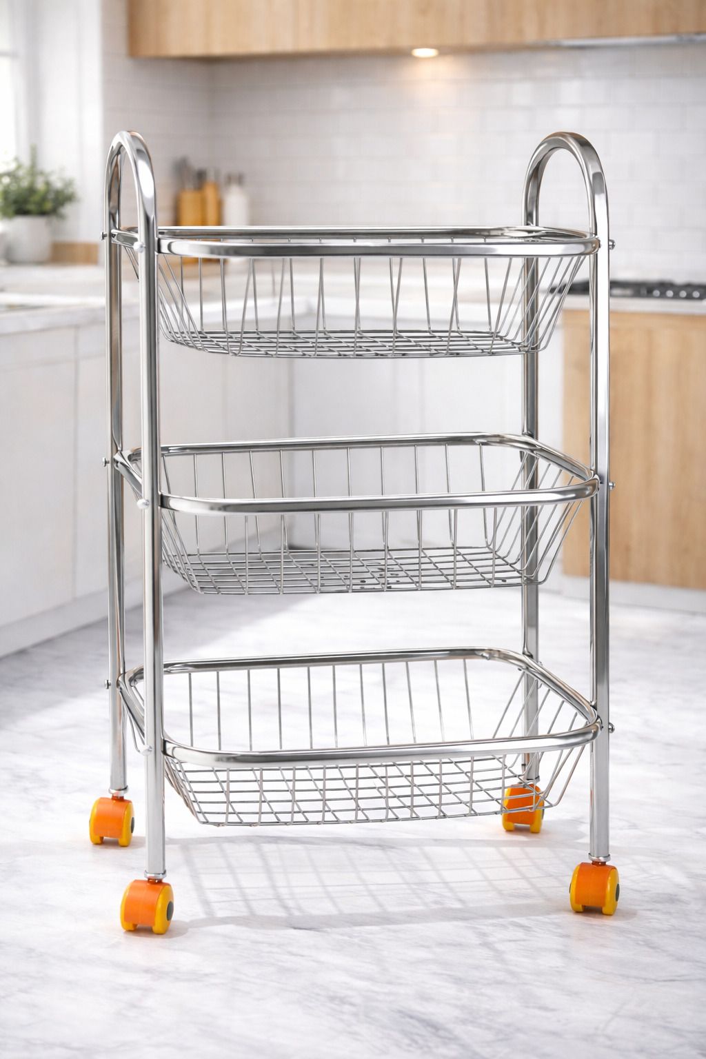 Fruits/Vegetables Kitchen Rack Stainless Steel Fruit & Vegetable Stand for Kitchen 2 Layer Steel-image-37