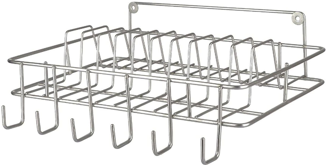 Cup Kitchen Rack Wall Mount Stainless Steel Cup & Saucer Holder, Plate Stand for Kitchen Steel-image-20