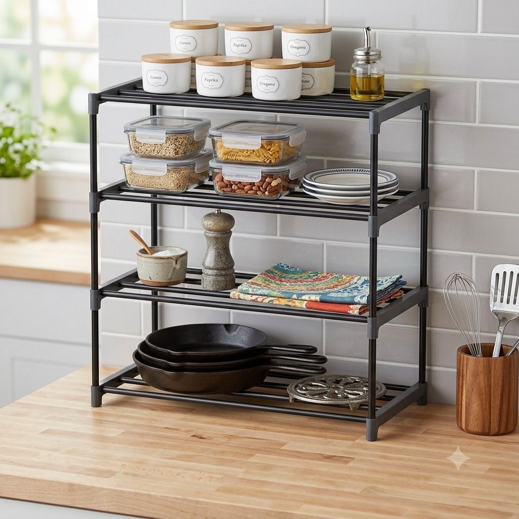 shoerackz Plate Kitchen Rack Plastic-picture-46