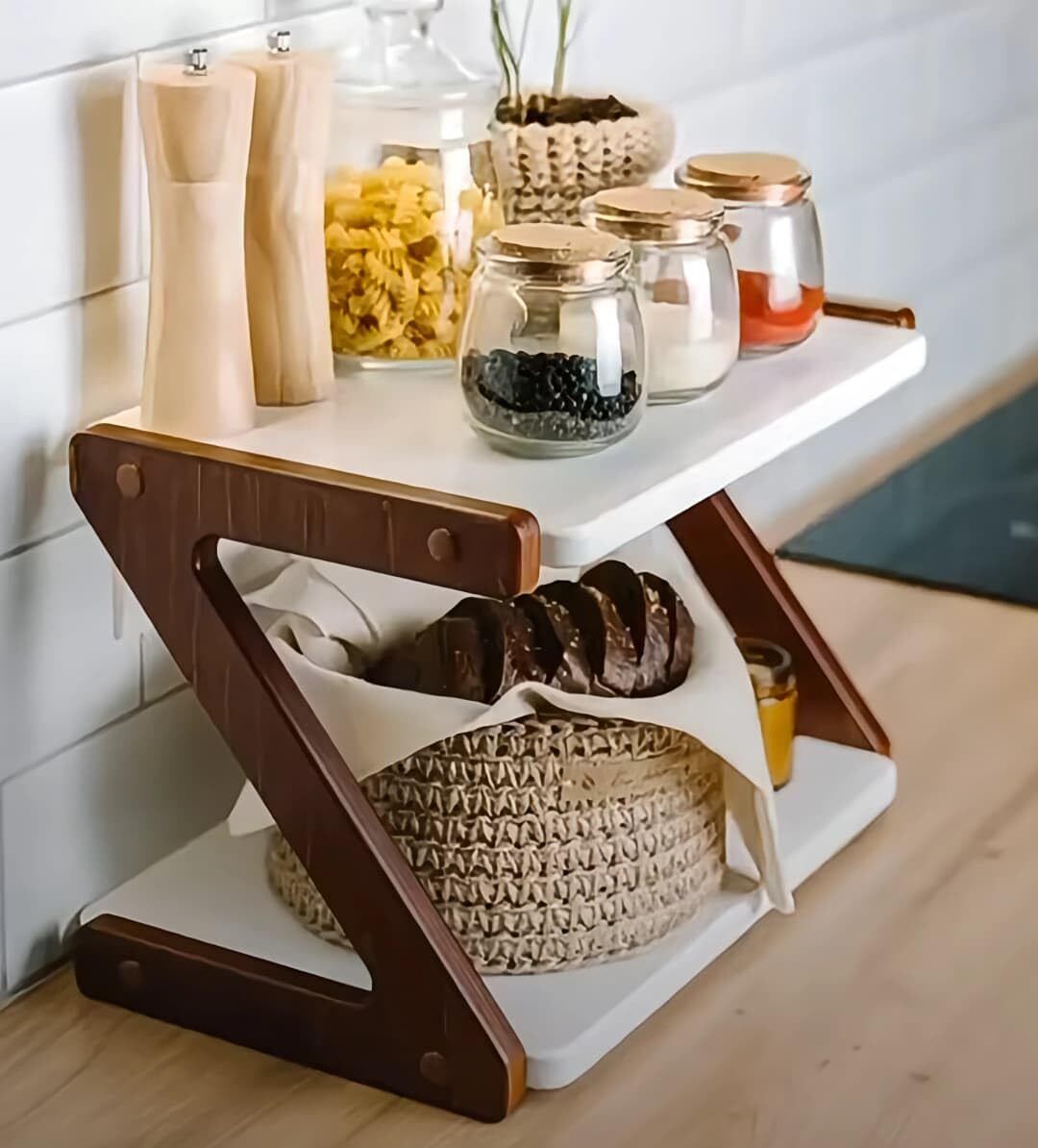 dwhandicrafts Containers Kitchen Rack spice rack organizer spice rack stand kitchen masala rack spice rack shelf Wood-picture-26