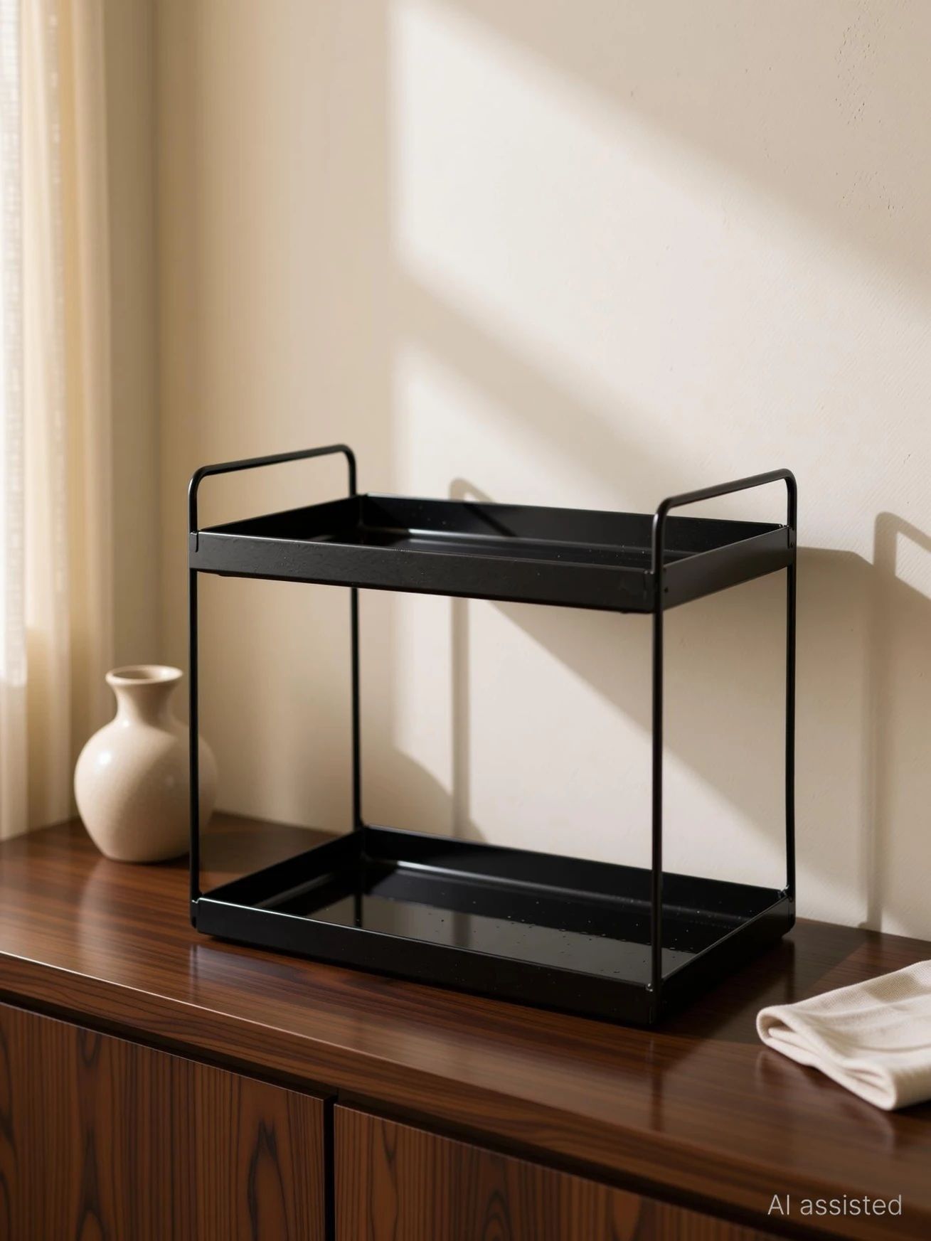 sheenkraft Utensil Kitchen Rack 2-Tier Metal Standing Spice Rack & Multipurpose Organizer Iron-picture-20
