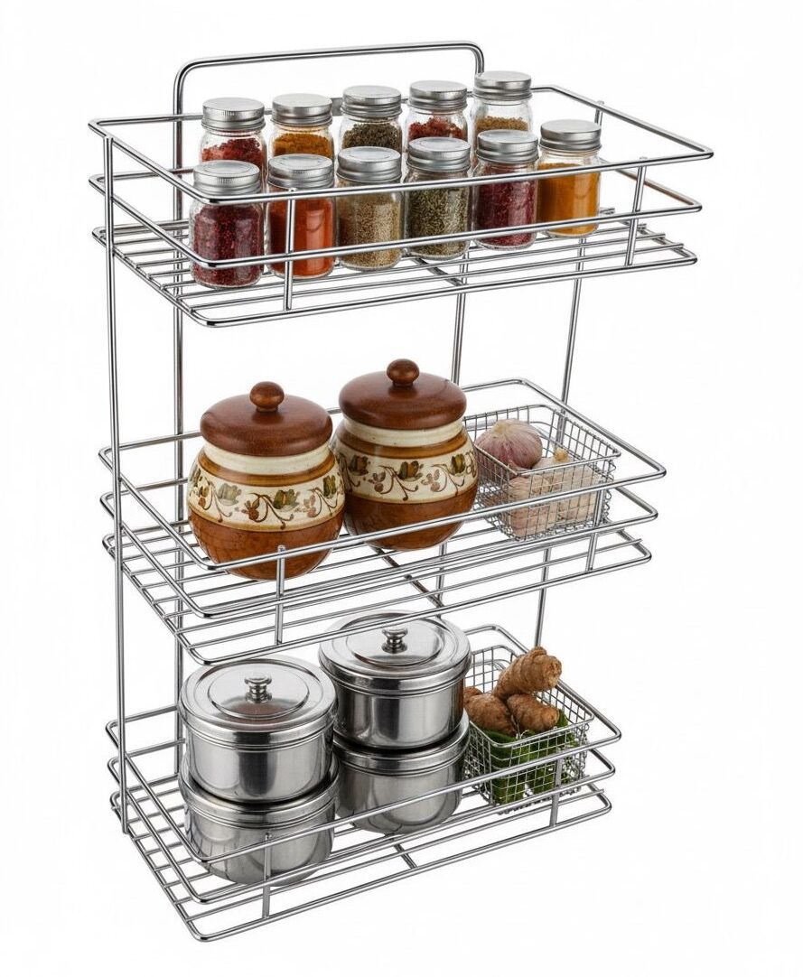 nexone Utensil Kitchen Rack Stainless Steel Multipurpose Storage Rack/Shelf, Kitchen Rack Steel-picture-19