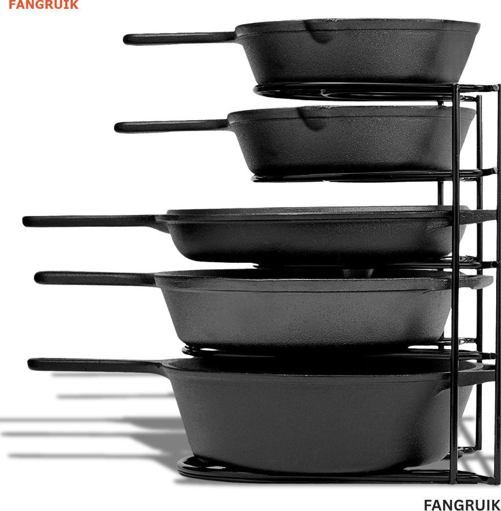 fangruik Utensil Kitchen Rack Heavy Duty Iron Kitchen Rack for Storing Pots, Pans, Plates, and Trays Iron-picture-0