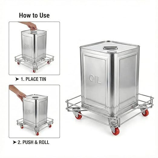 Containers Kitchen Rack Stainless steel- OilCylinder-trolley Steel-image-49