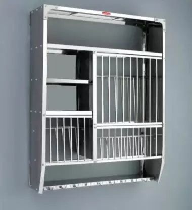 Utensil Kitchen Rack Vishal Wall Mounted Dish Rack(39*30) Utensils Kitchen Rack Dish Drainer Steel-image-41