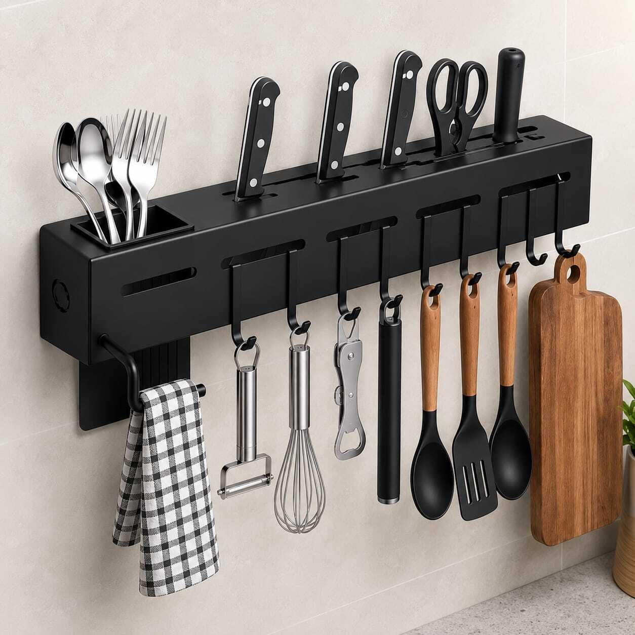 Cutlery Kitchen Rack kitchen wall organizer rack Plastic-image-32