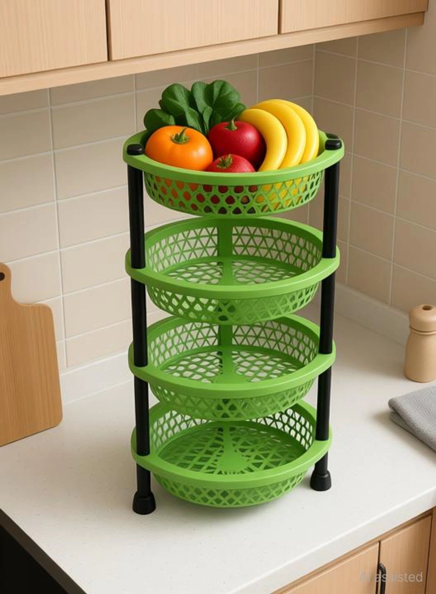Fruits/Vegetables Kitchen Rack Fruits/Vegetables Kitchen Rack Plastic 4 Layer| Multipurpose Trolley Plastic Plastic-image-21