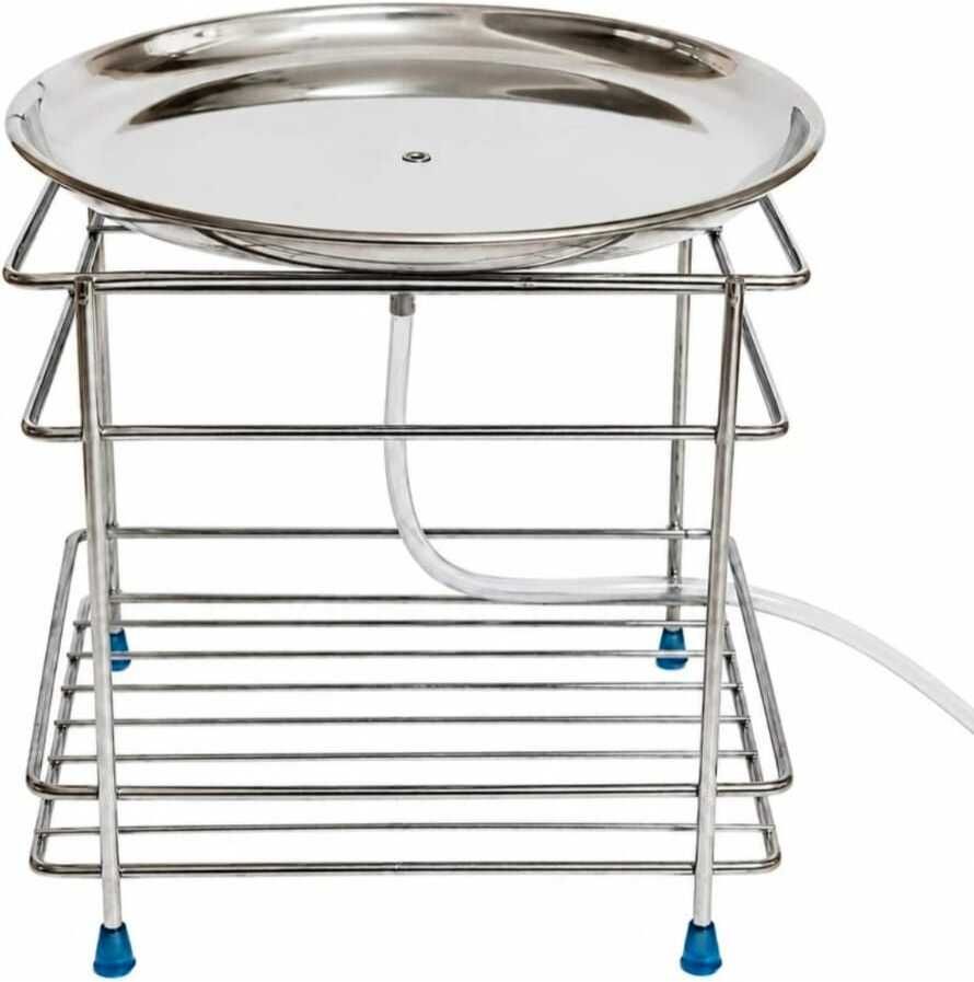 Matka Kitchen Rack Stainless Steel Water Pot Stand with Drain Tray Steel-image-47