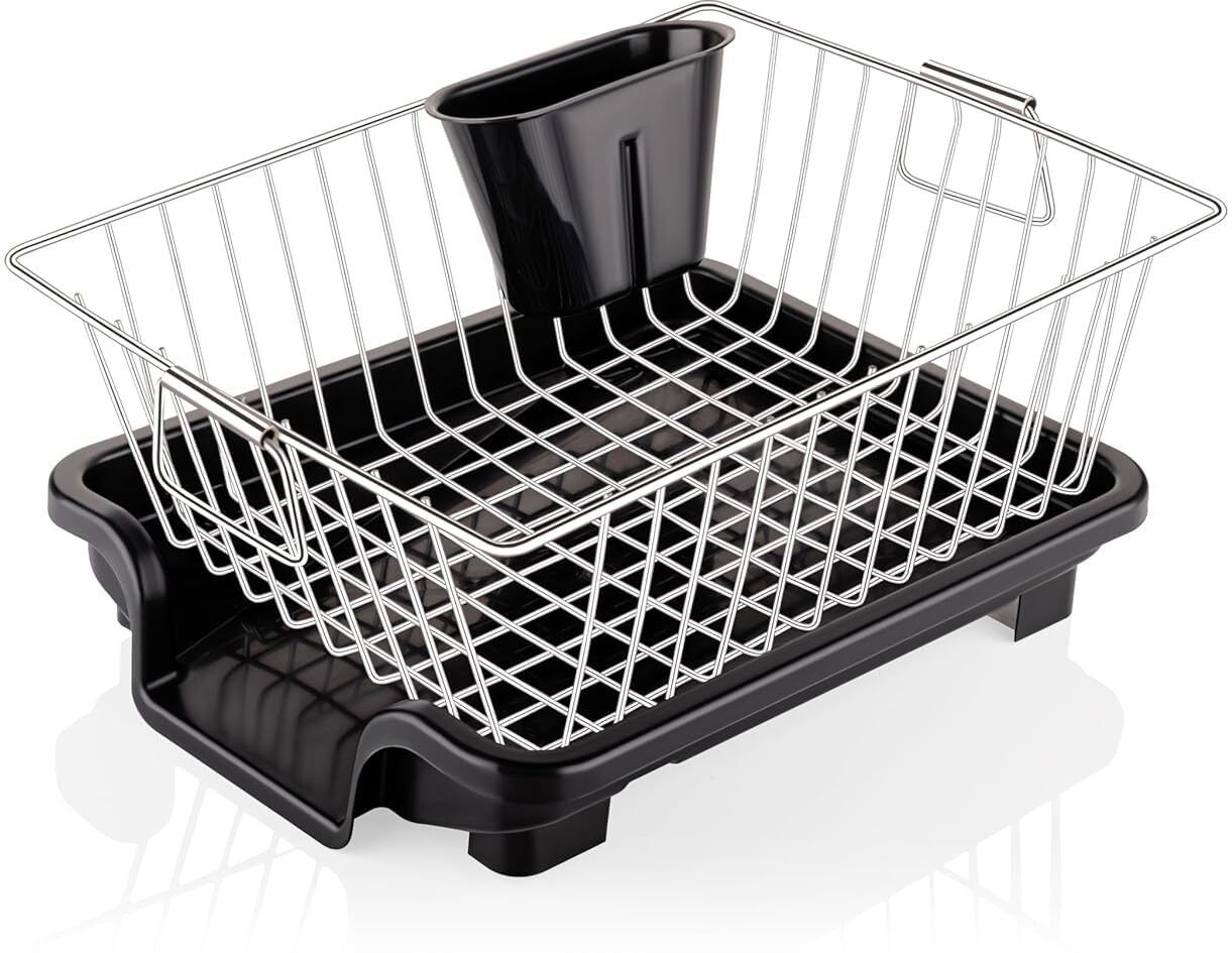 zeekty Dish Drainer Kitchen Rack Basket Drainer & Dish Drainer Basket for Kitchen/Utensil Stand for Kitchen Steel-picture-10