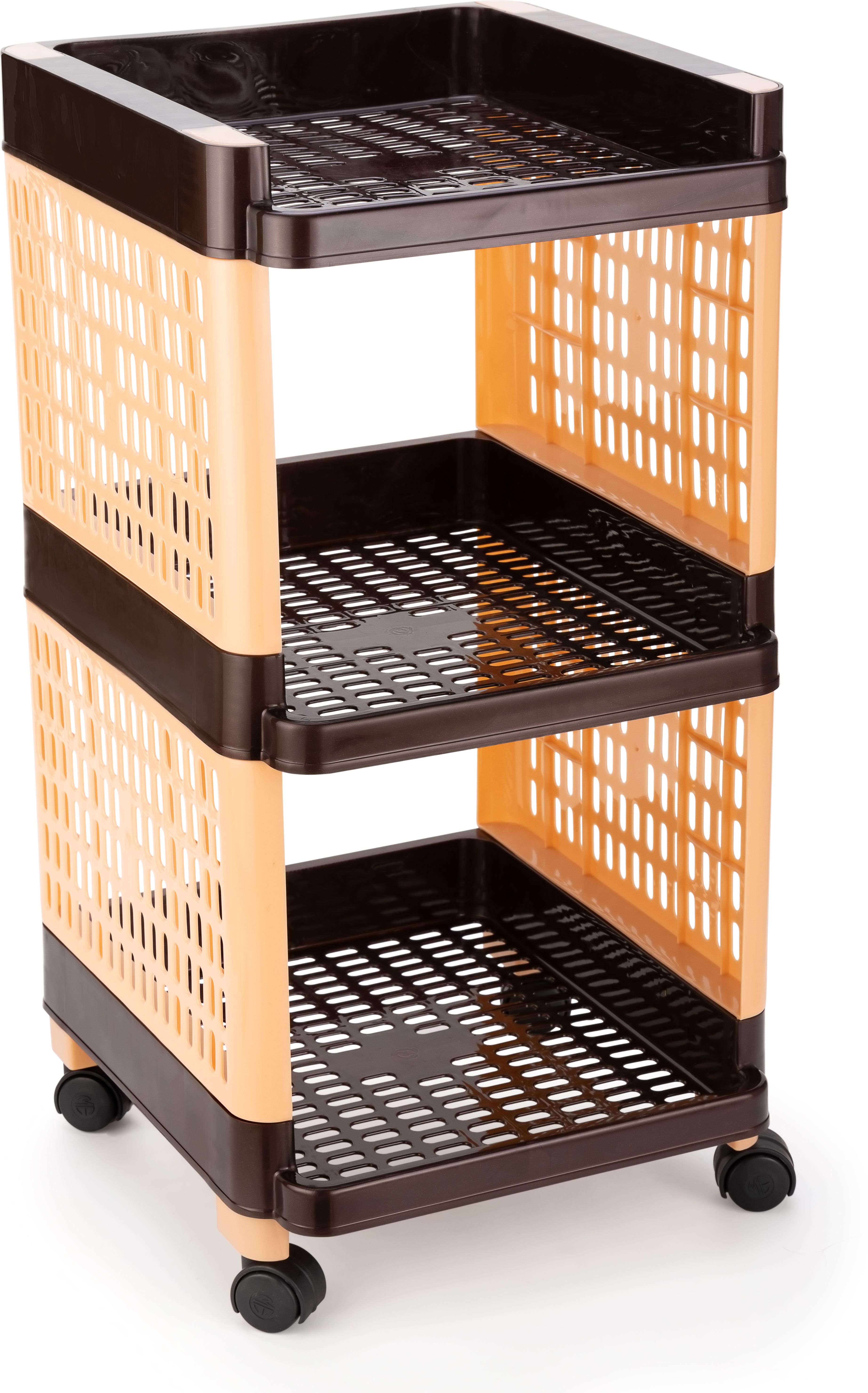 Rectangular 3 Layer Multipurpose Shelf Stand Basket Rack Trolley Plastic Kitchen Trolley-image-25