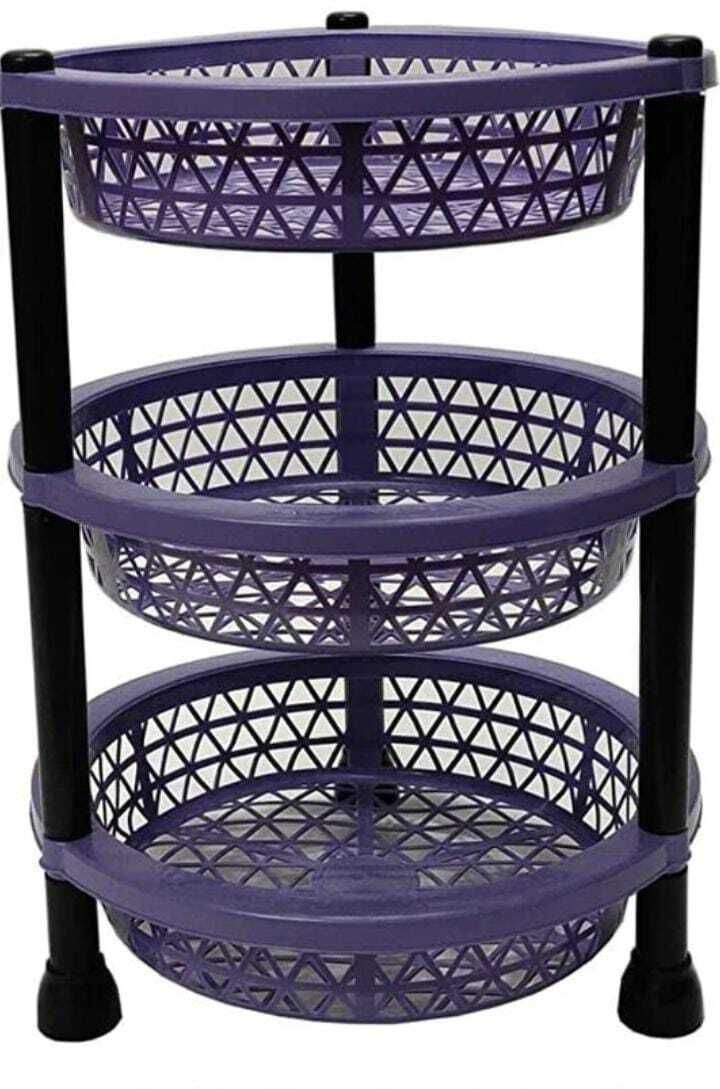 Fruits/Vegetables Kitchen Rack 3 layer kitchen trolly Plastic Kitchen Trolley Plastic-image-22