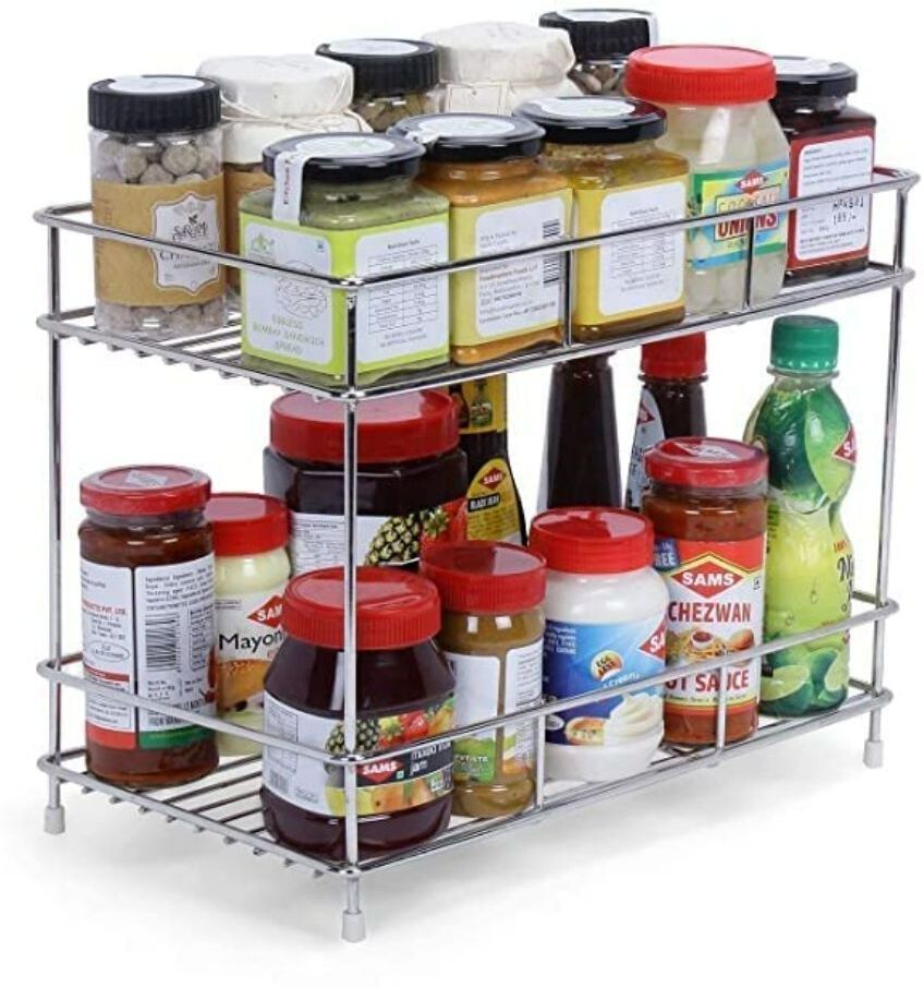 kombuis kitchenware Utensil Kitchen Rack Kitchen Organizer and Space Saver, Counter top Stand Steel-picture-19
