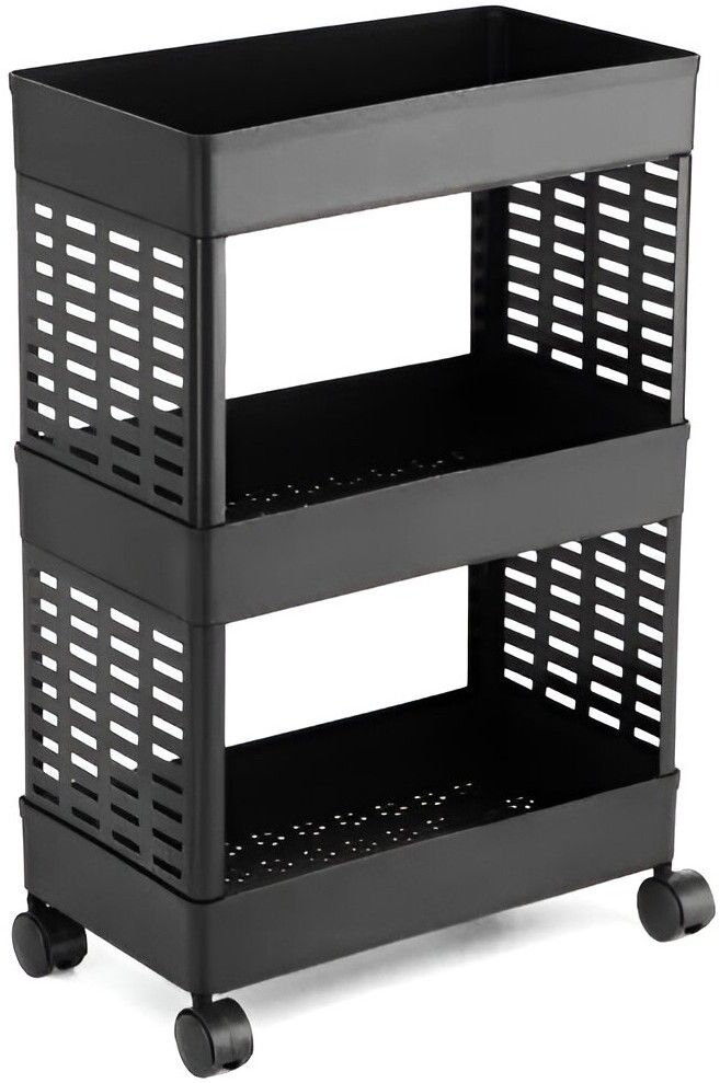 Popular 3 Layer Plastic Portable Modern Plastic Fruit & Vegetable Basket Plastic Kitchen Trolley