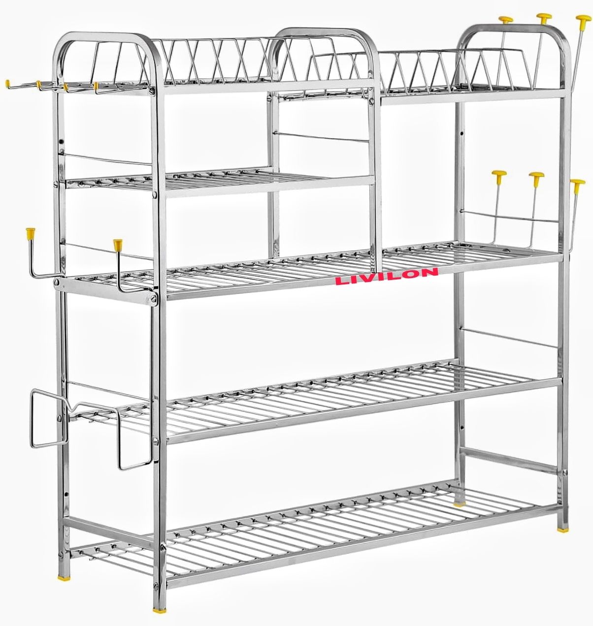 l livilon Utensil Kitchen Rack Utensil Kitchen Rack Steel Wall Mount Kitchen Dish Rack Plate Rack (31"x30") Steel-picture-13