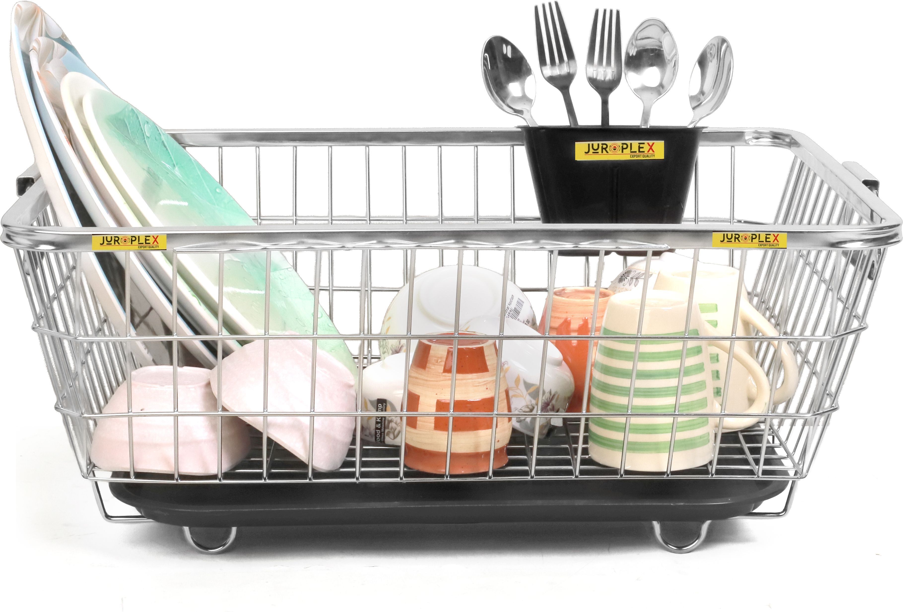 super eight Dish Drainer Kitchen Rack Steel Stainless Steel Dish Drainer Basket for Kitchen Size- 56x44x23 CM Steel-picture-28