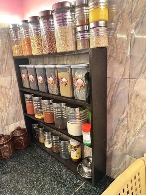 woodsy wonders Containers Kitchen Rack kitchen stand for containers/kitchen organizer/kitchen accessories.[BROWN] Wood-picture-26