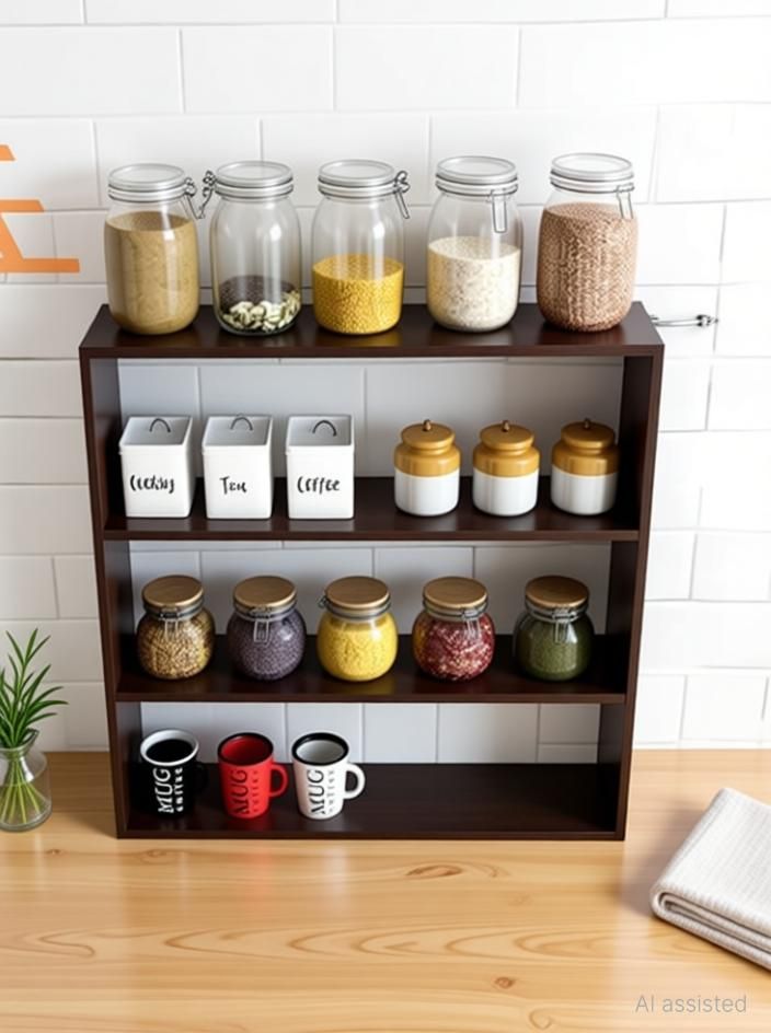 Containers Kitchen Rack Containers Kitchen Rack Wooden Wall Mounted Racks,Kitchen Rack,Wall Shelf(BROWN) Wood-image-38