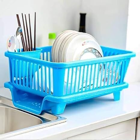 Dish Drainer Kitchen Rack Agastya Craft Premium Heavy Duty Virgin Plastic Kitchen Burtan Tokri Plastic-picture-17