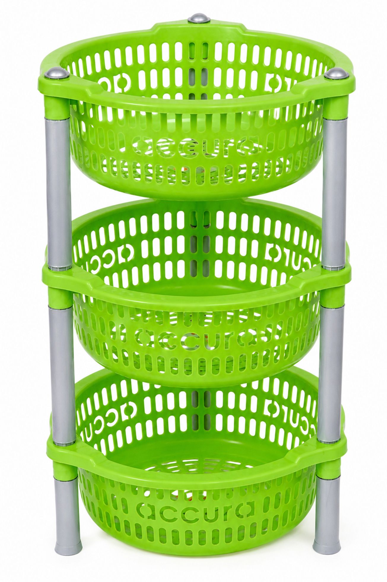 accura Fruits/Vegetables Kitchen Rack 3 Tier Plastic Storage Basket Organizer Stand for Kitchen & Bathroom (Blue) Plastic-picture-36