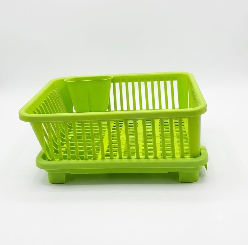 Dish Drainer Kitchen Rack Compact Kitchen Countertop Dish Rack – Durable Blue Drying Organizer Plastic-image-3