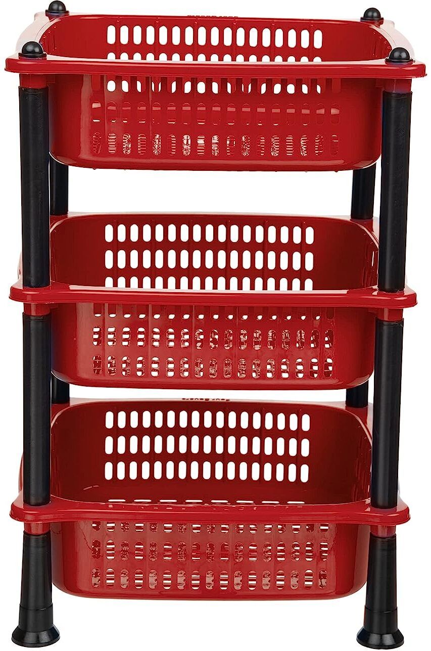 vm bond Multipurpose Kitchen Storage Organizer Folding Rack Plastic Vegetable Basket Plastic Fruit & Vegetable Basket-picture-26