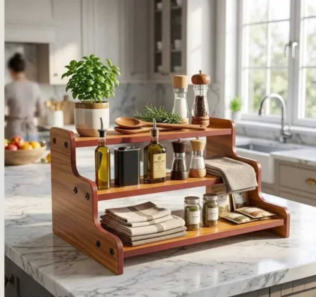 Utensil Kitchen Rack WOODEN KITCHEN UTENTIAL RACK Wood-image-15