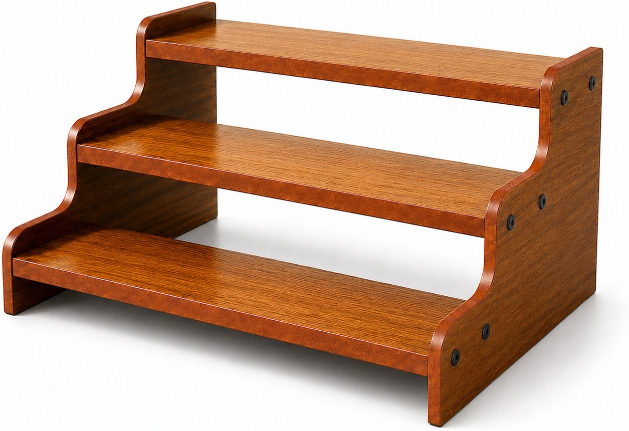 vb woodvera Utensil Kitchen Rack Wooden Spice Rack | 3 Tier Kitchen Counter Organizer Wood-picture-17
