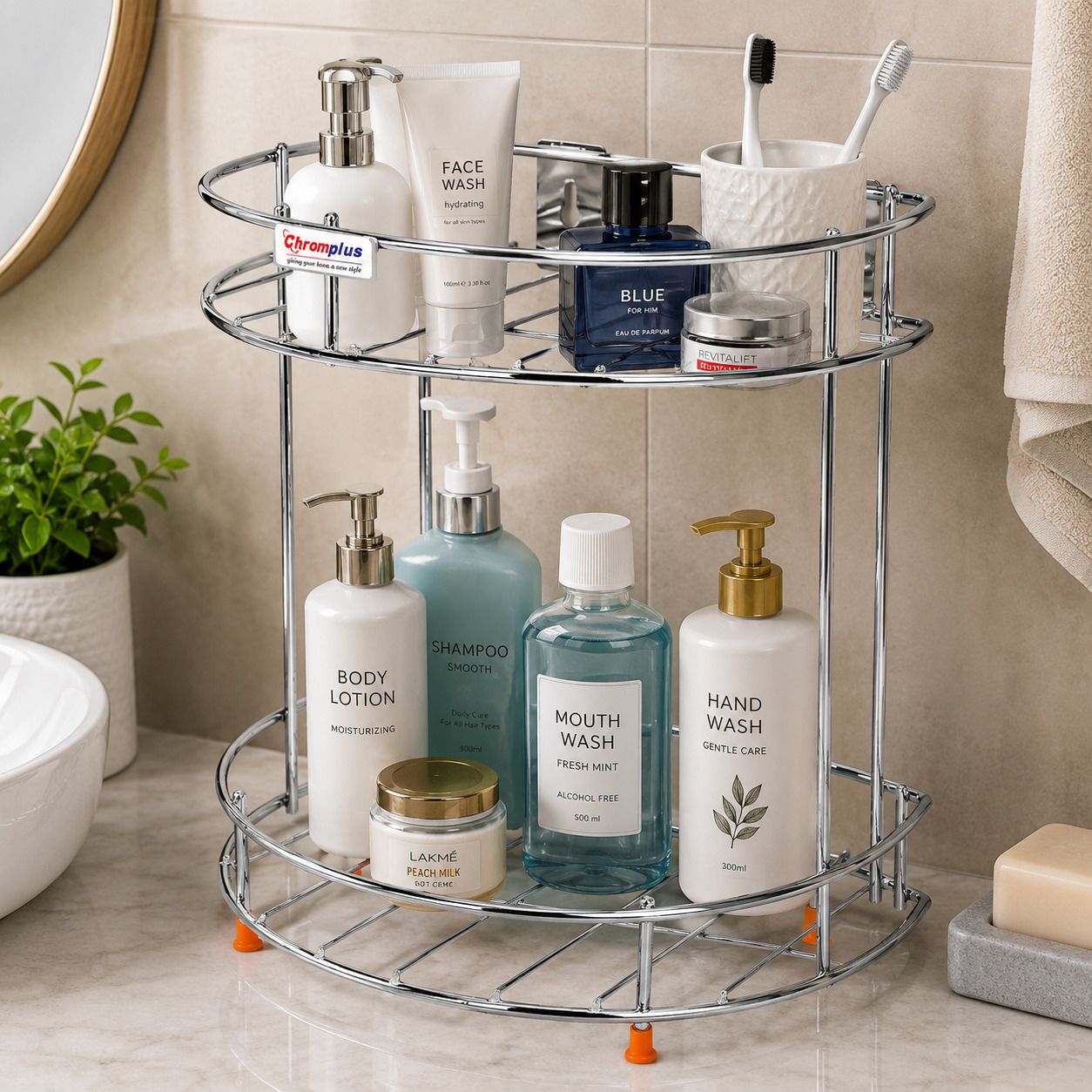 Containers Kitchen Rack 2 Tier Stainless Steel Kitchen Organizer Rack, Wall Mounted Spice Rack Steel-image-38