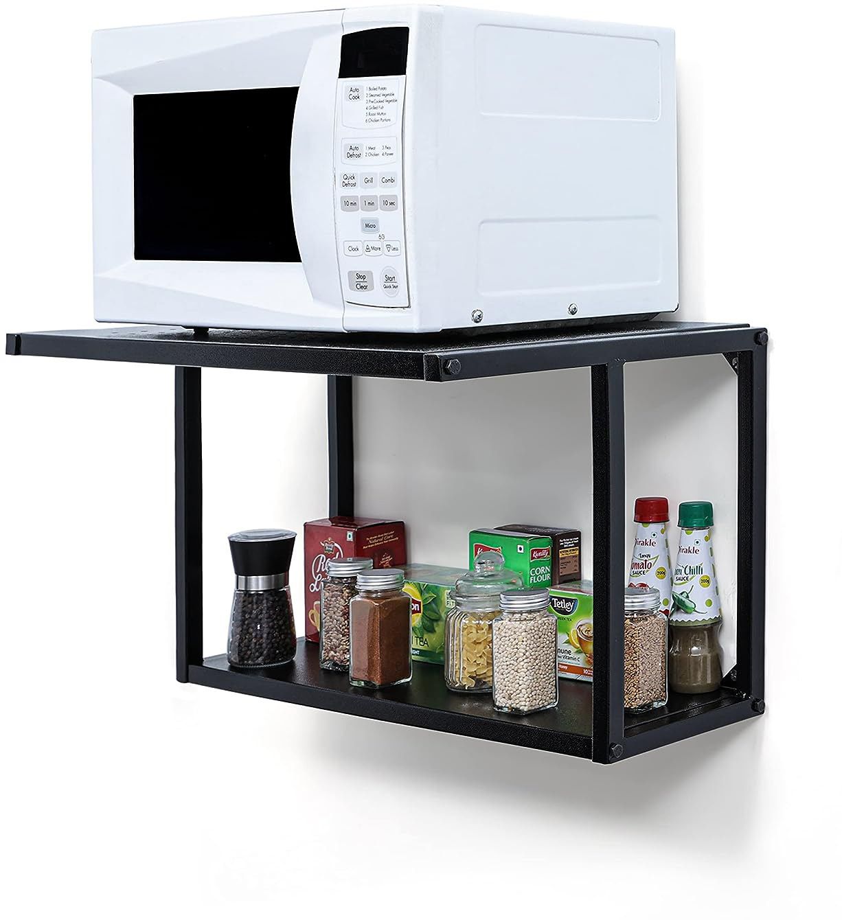 Containers Kitchen Rack Space Saving Two Tier Wall Oven Stand : Effiicient Kitchen Organizer Iron-image-44