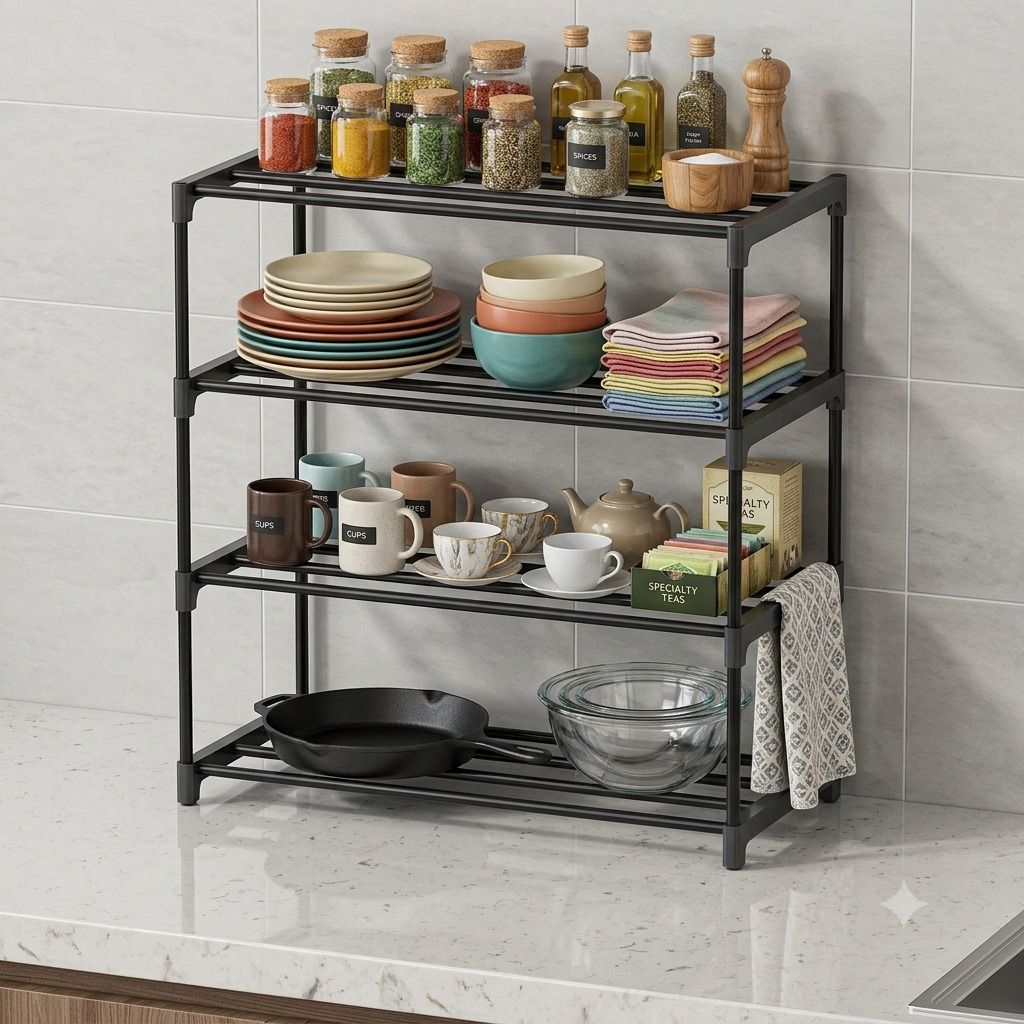 shoerackz Plate Kitchen Rack Plastic-picture-10