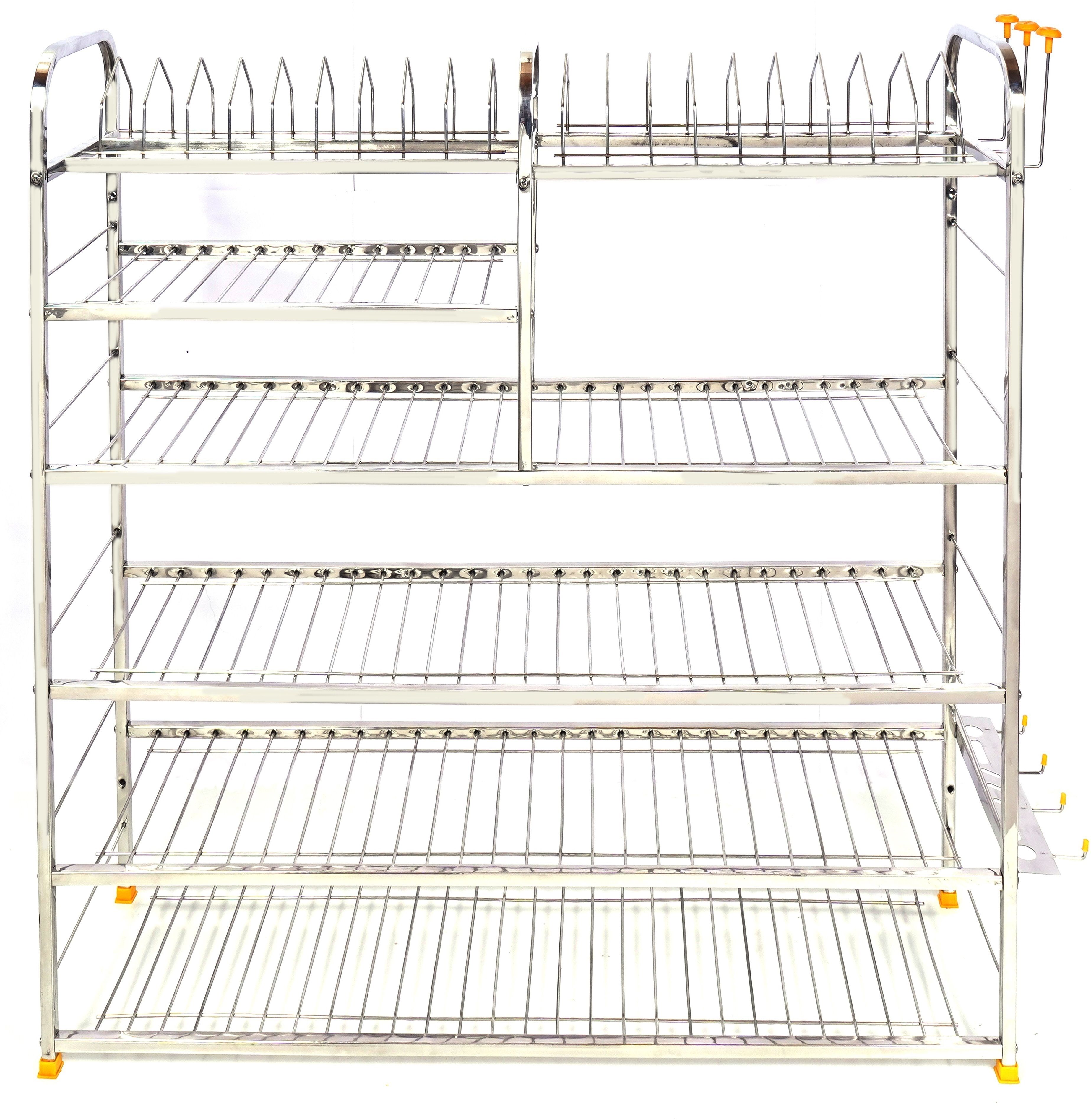 Utensil Kitchen Rack Kitchen Dish Rack | Plate Cutlery Stand | Kitchen Utensils Rack | Modern Kitchen Storage Stainless Steel Rack (36 x 36) INCH Steel-image-43