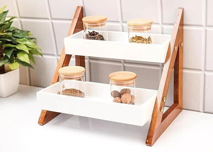 Containers Kitchen Rack Kitchen Rack Wood Unique Triangular Design Kitchen Countertop Organizers/Kitchen Wood-image-4
