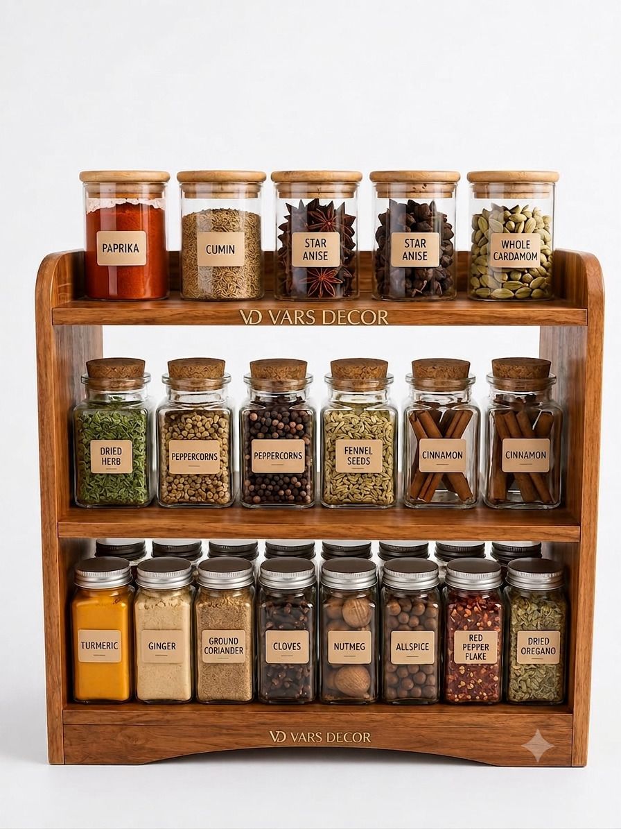 vars decor Containers Kitchen Rack Wood-picture-9