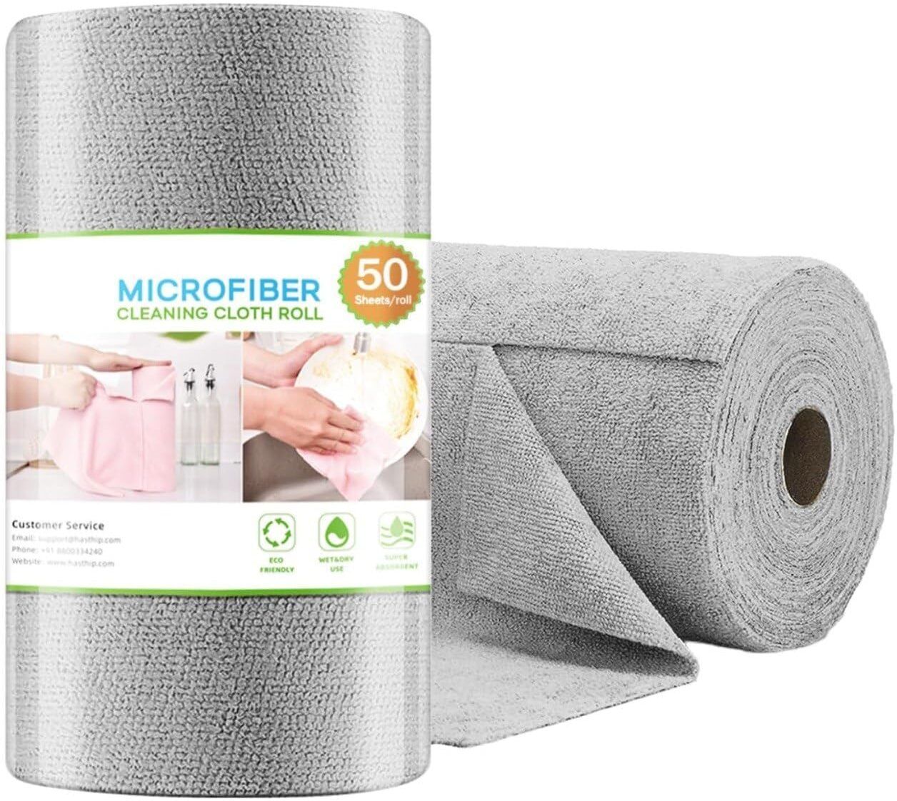 ofbosmi Microfiber Cleaning Cloth Roll – Reusable Tear Away Kitchen Cleaning Towels Wet and Dry Microfiber Cleaning Cloth-picture-2