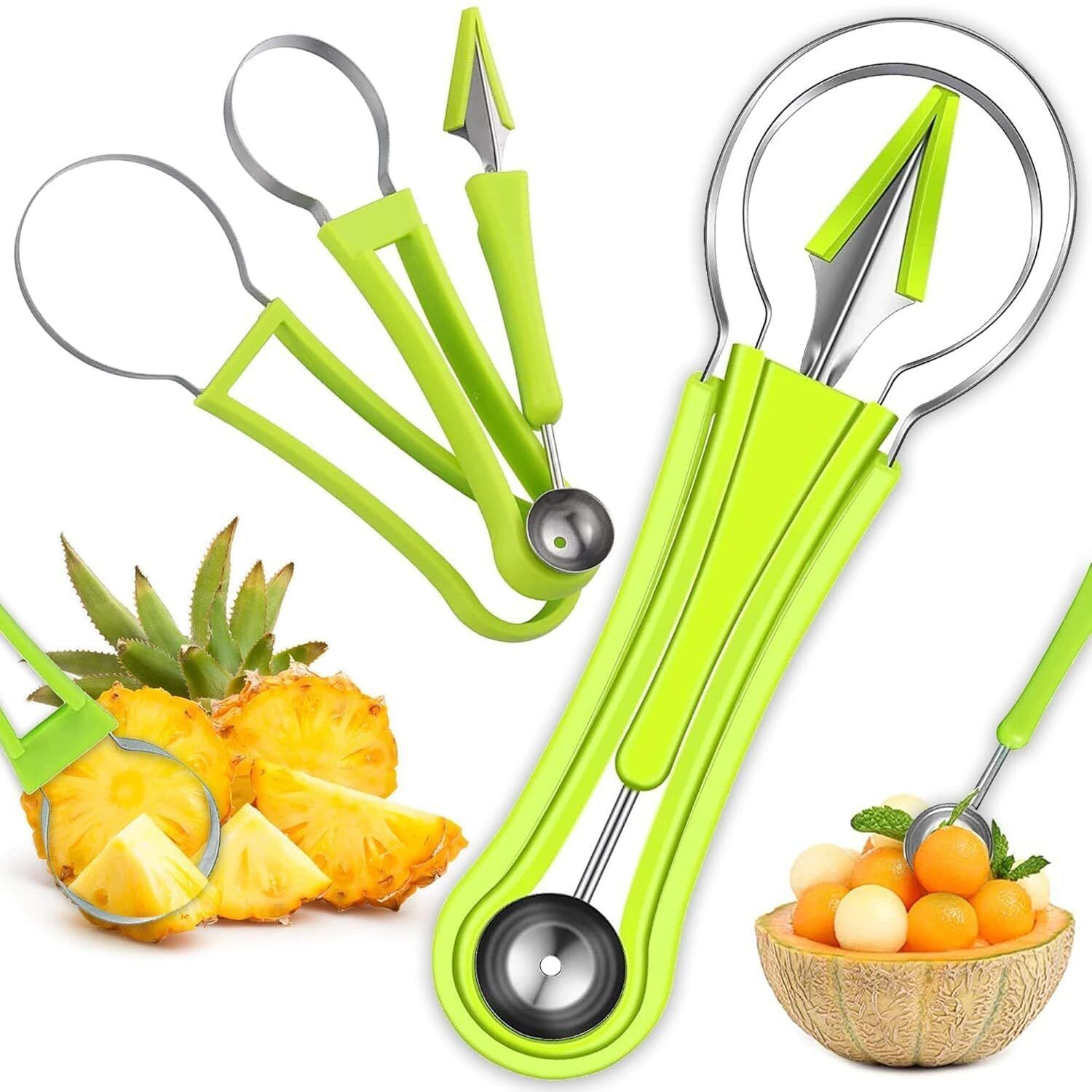 laxit 4-in-1 Stainless Steel Melon Baller Fruit Scooper Carving Cutter Tool Set Kitchen Scoop-picture-40