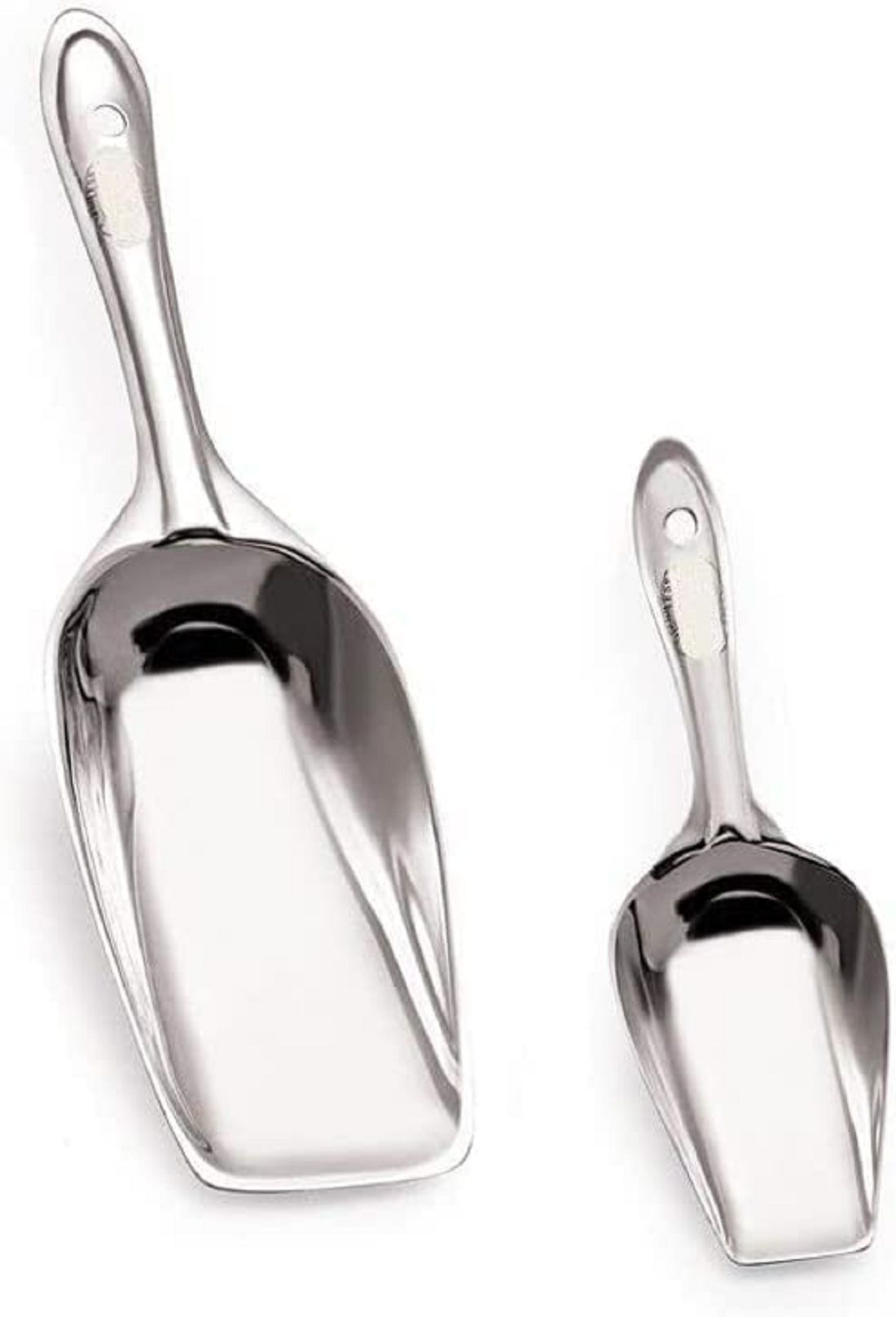 Stainless Steel Flat Bottom Bar Ice Flour Utility Scoop, Small & Big, Pack Of 2 Kitchen Scoop-image-49