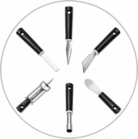 omkarixa Fruit Carving Tool with Stainless Steel Blade & Wooden Handle Kitchen Scoop-picture-0
