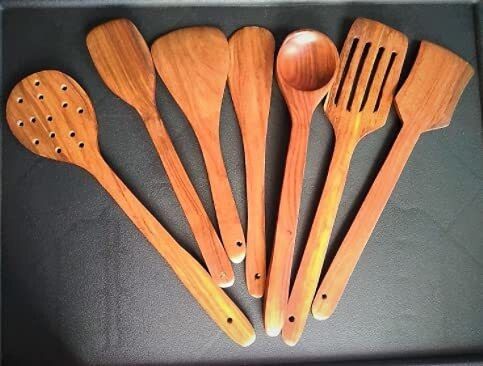 purchaze24x7 Wooden Cooking Spoon Set Of 7 Kitchen Scoop-picture-2