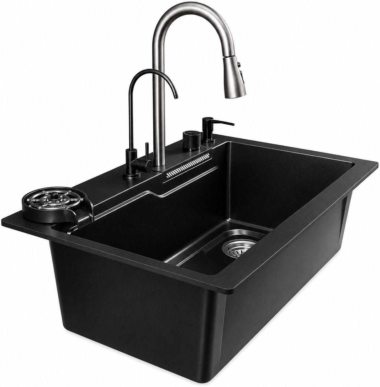 curata 20X30X9 MATT BLACL MULTIFUNCTIONAL QUARTZ KITCHEN SINK 20X30X9 MATT BLACK MULTIFUNCTIONAL QUARTZ KITCHEN SINK Counter Top-picture-17
