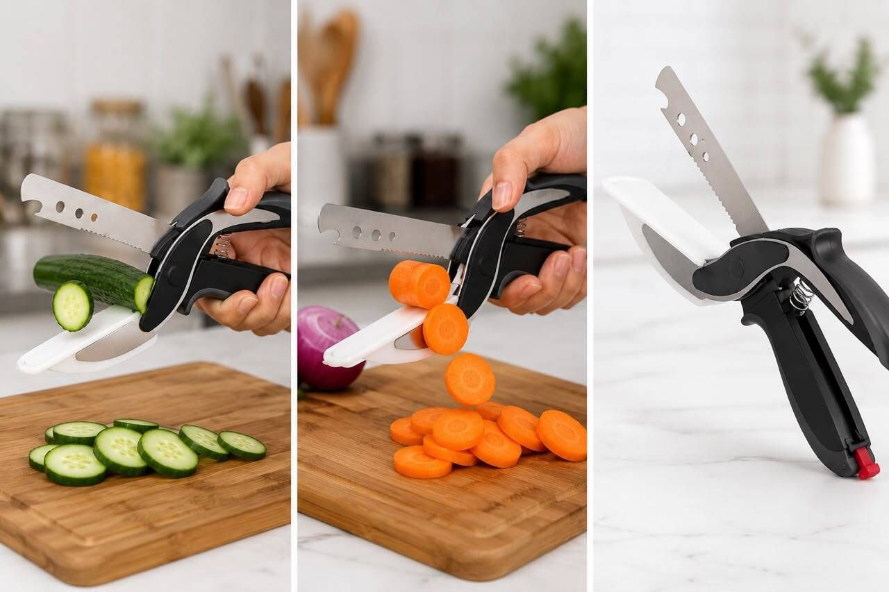 Multipurpose Kitchen Scissors with Bottle Opener & Nut Cracke vagitable cutter Wood Cutter-image-29