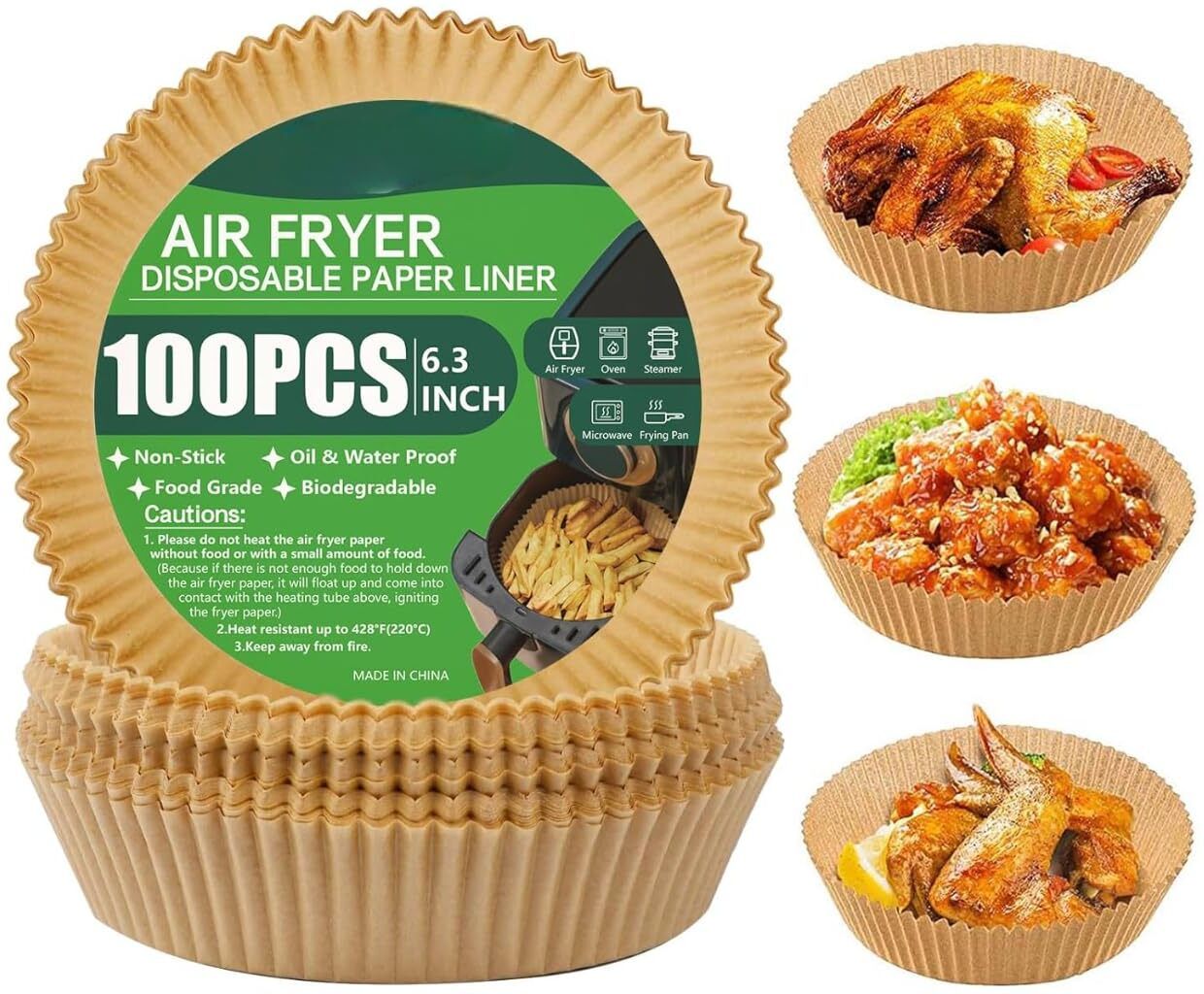 Air Fryer Disposable Paper Liner | 100Pcs, 8 inch Round Paper Fits Air Fryer-image-27
