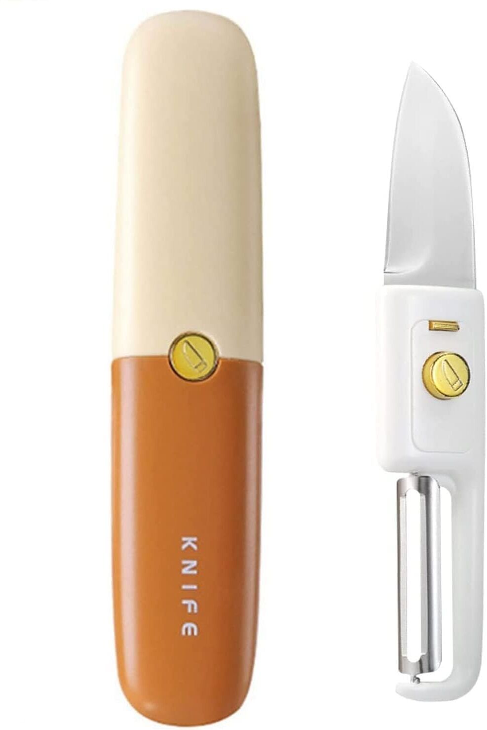 Gravanzo 2-in-1 Kitchen Knife & Peeler Portable Stainless Steel Fruit Knife Knife Sharpener