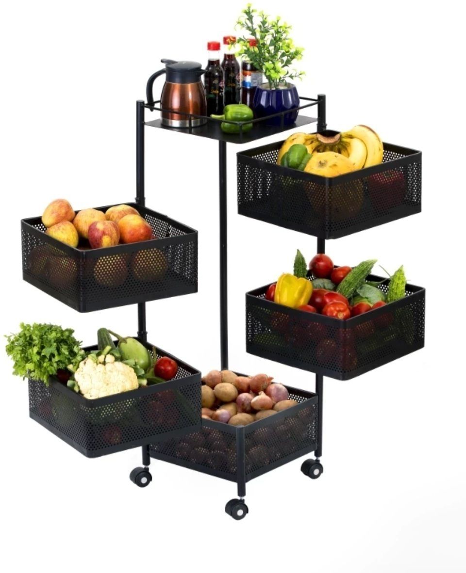 admin industries Multilayer Shelf Movable and Rotatable Kitchen Trolley Five Layer Steel Kitchen Trolley-picture-26
