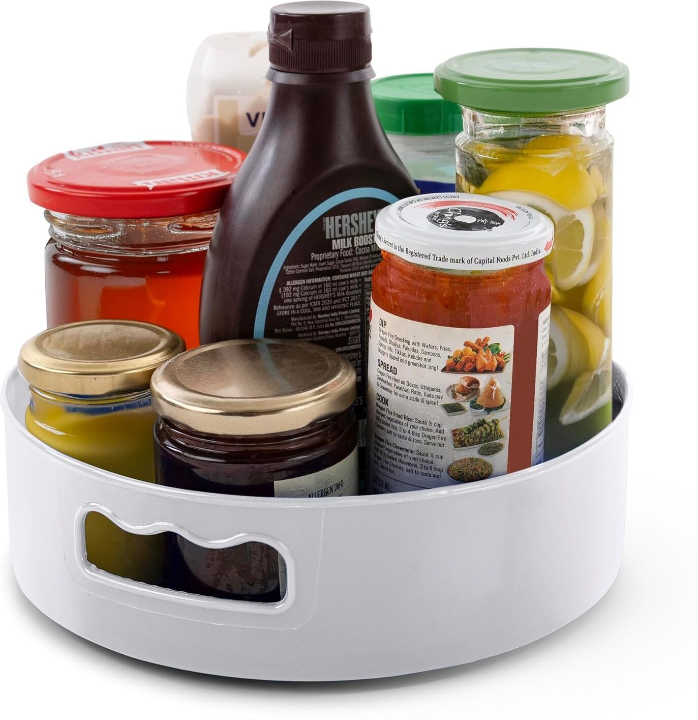shrivara Plastic 360 Rotating Kitchen Organizer Lazy Susan Spice Storage Tray Storage Basket-picture-47
