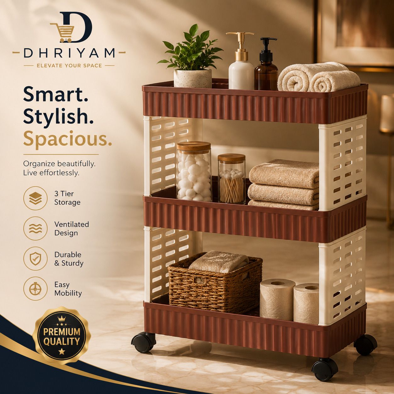 dhriyam MULTIPURPOSE TROLLEY Plastic Kitchen Trolley-picture-20